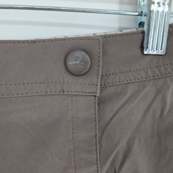 LL bean womens 8 brown skort zip pockets adjustable waist no stretch athleisure - Picture 2 of 11